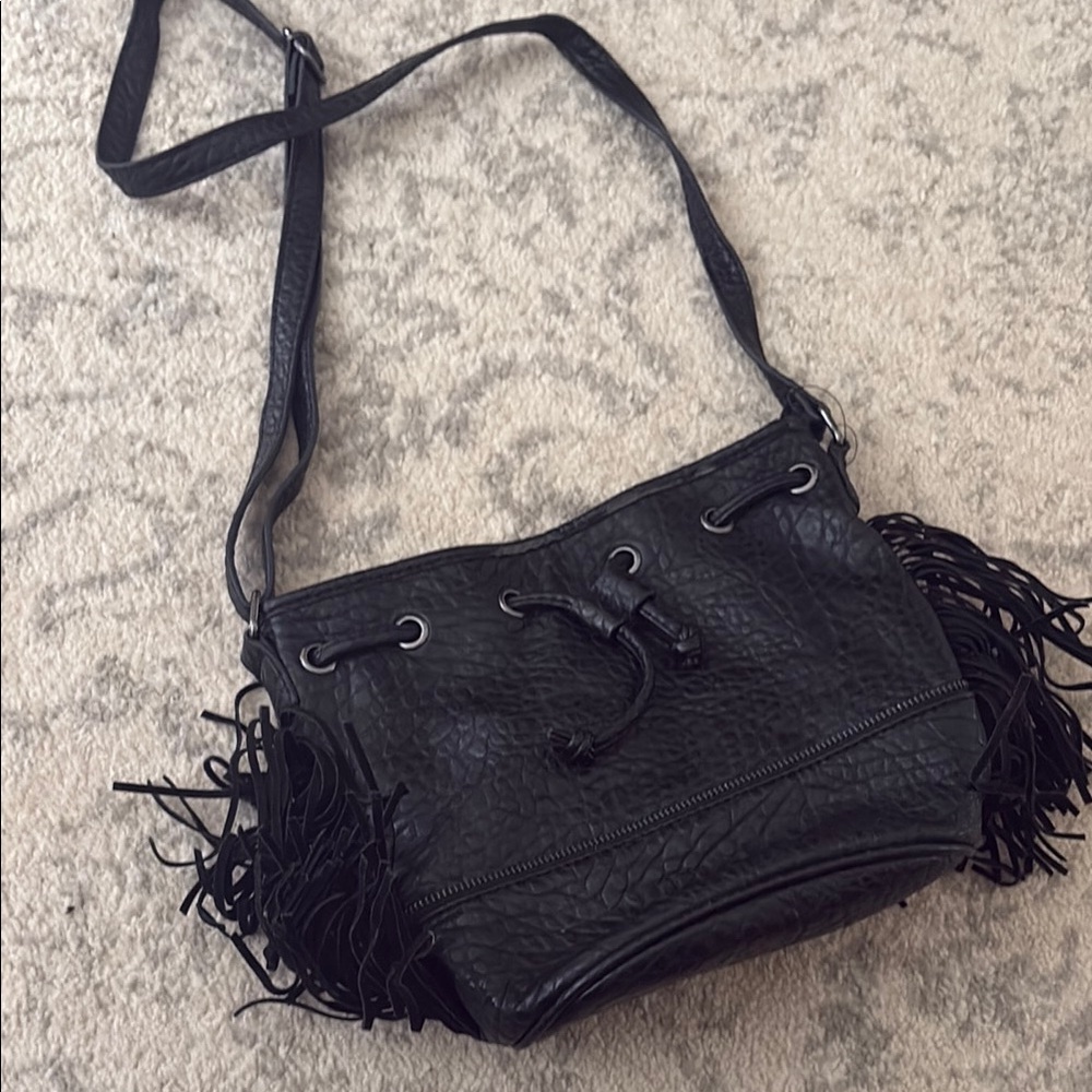 Black Fringe Shoulder Bag